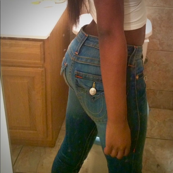 True Religion Cora Mid Rise Straight Jeans - Picture 1 of 5